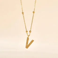 Collier Plaqué Or Jaune Lettra