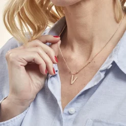 Collier Plaqué Or Jaune Lettra