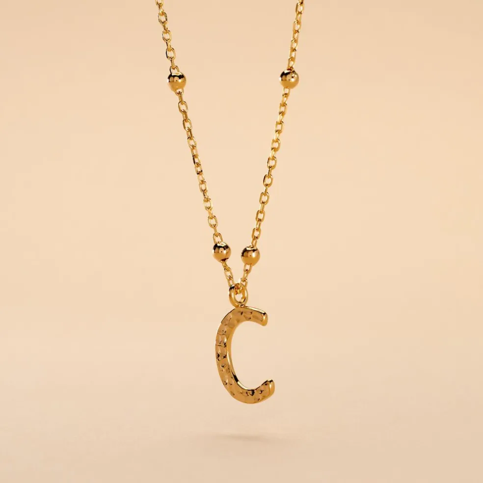 Collier Plaqué Or Jaune Lettra