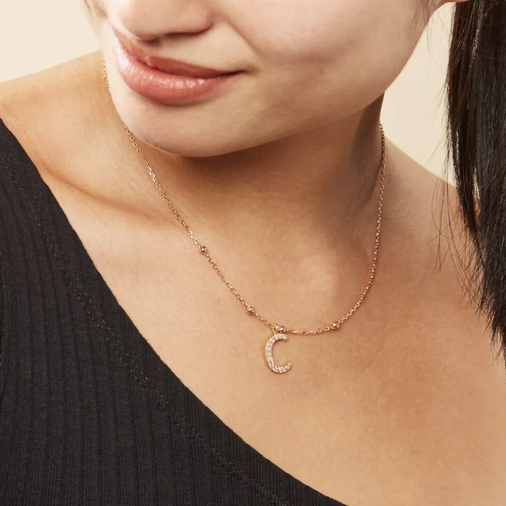 Collier Plaqué Or Jaune Lettra