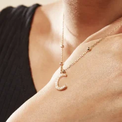 Collier Plaqué Or Jaune Lettra