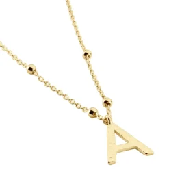 Collier Plaqué Or Jaune Lettra