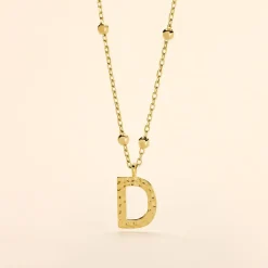 Collier Plaqué Or Jaune Lettra