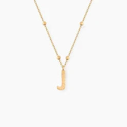 Collier Plaqué Or Jaune Lettra