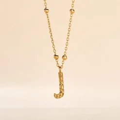 Collier Plaqué Or Jaune Lettra