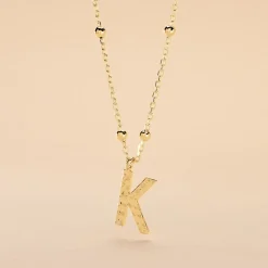 Collier Plaqué Or Jaune Lettra