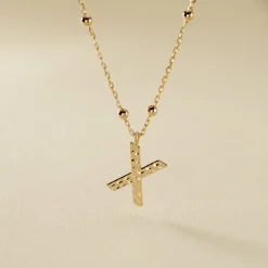 Collier Plaqué Or Jaune Lettra