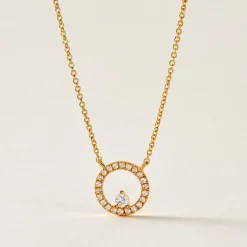 Collier Plaqué Or Lila Oxydes De Zirconium