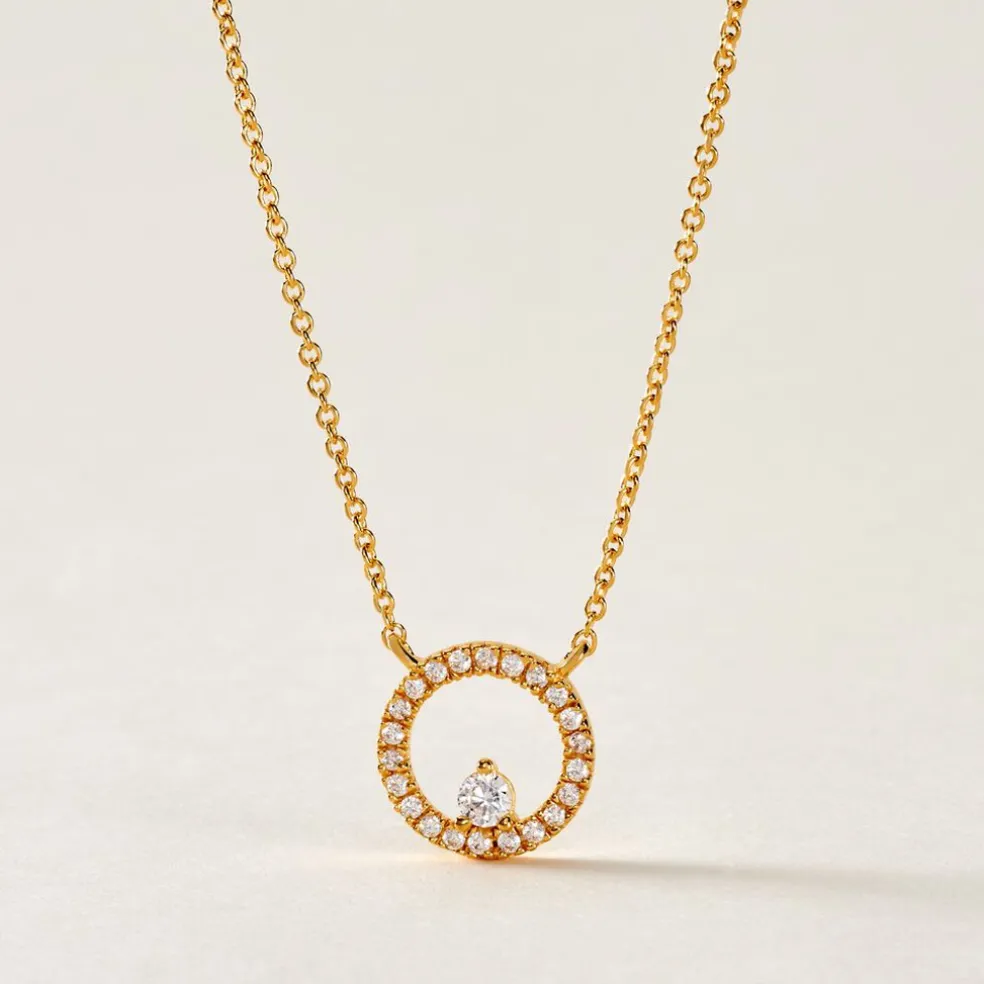 Collier Plaqué Or Lila Oxydes De Zirconium