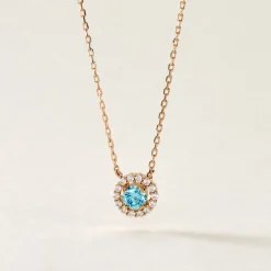 Collier Plaqué Or Radbod Pierre Artificielle Oxydes De Zirconium