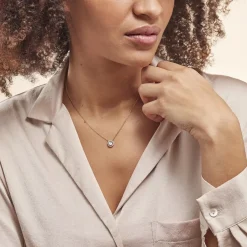 Collier Plaqué Or Radbod Pierre Artificielle Oxydes De Zirconium