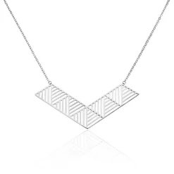 Collier Plastron Abby Acier Blanc