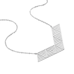 Collier Plastron Abby Acier Blanc