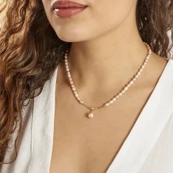 Collier Poire Or Jaune Perle De Culture