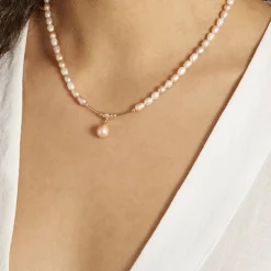 Collier Poire Or Jaune Perle De Culture