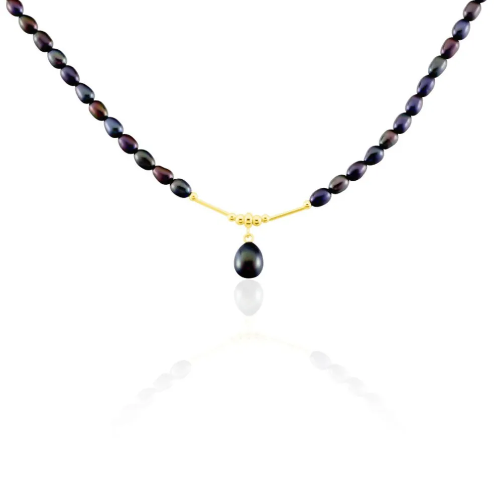 Collier Poire Or Jaune Perle De Culture