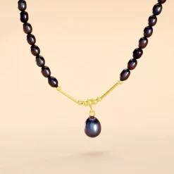 Collier Poire Or Jaune Perle De Culture