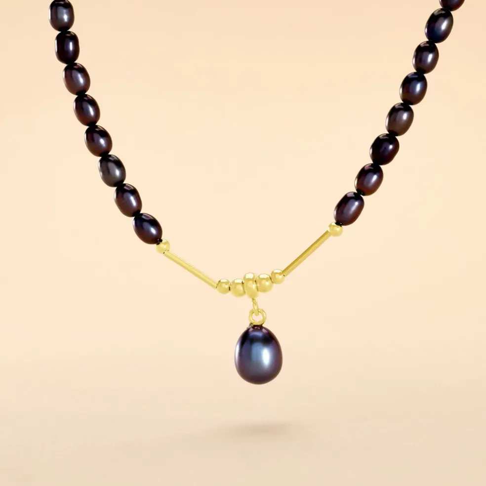 Collier Poire Or Jaune Perle De Culture