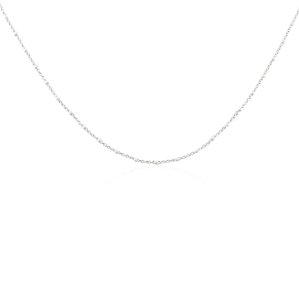 Collier Polka Argent Blanc