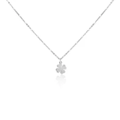 Collier Polka Argent Blanc