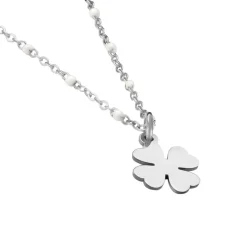 Collier Polka Argent Blanc