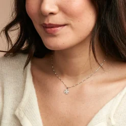 Collier Polka Argent Blanc