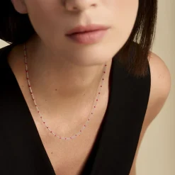 Collier Polka Argent Blanc