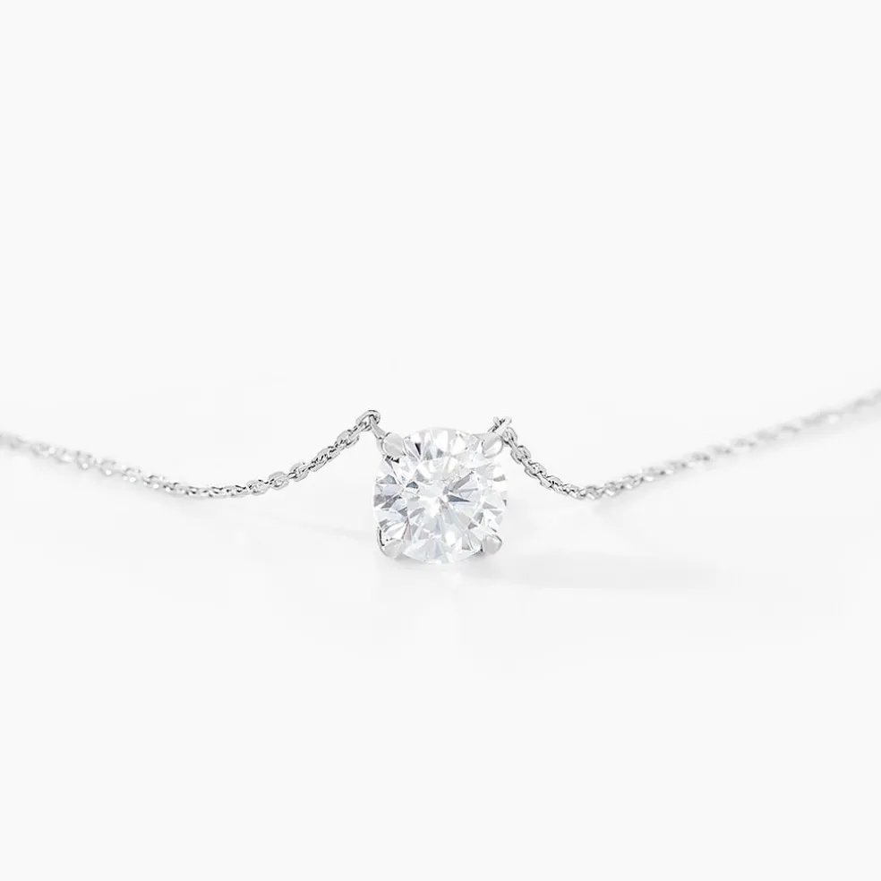 Collier Ponama Or Blanc Oxyde De Zirconium