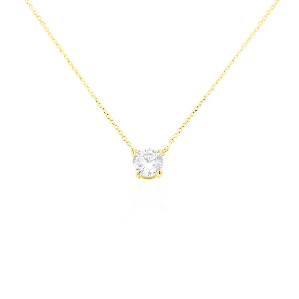 Collier Ponama Or Jaune Oxyde De Zirconium