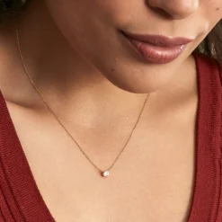 Collier Ponama Or Jaune Oxyde De Zirconium