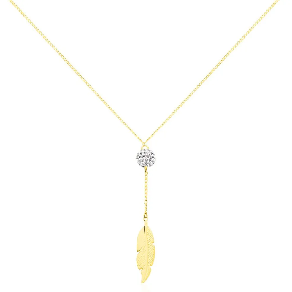 Collier Powoo Or Jaune Strass