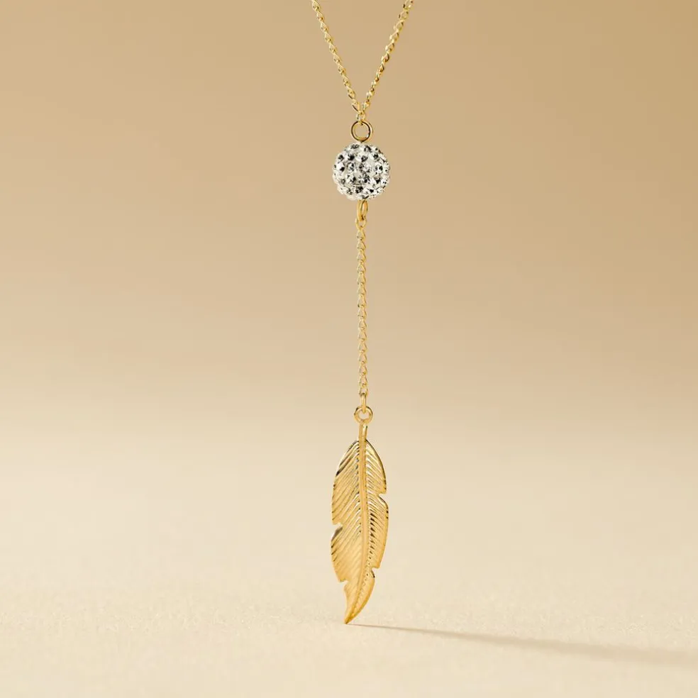 Collier Powoo Or Jaune Strass