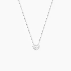 Collier Purete Or Blanc Diamant