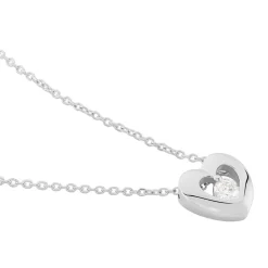 Collier Purete Or Blanc Diamant