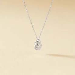 Collier Purete Or Blanc Diamant