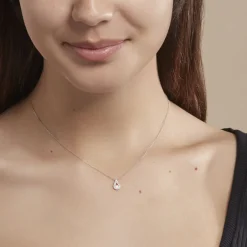 Collier Purete Or Blanc Diamant