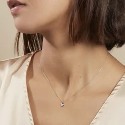 Collier Purete Or Blanc Diamant