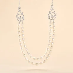 Collier Pygmalion Argent Blanc Oxyde De Zirconium Perle De Culture