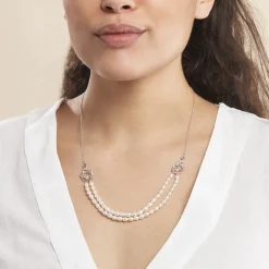 Collier Pygmalion Argent Blanc Oxyde De Zirconium Perle De Culture