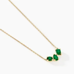 Collier Quincey Or Jaune Emeraude