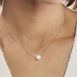 Collier Rada Maille Venitienne Argent Blanc Perle De Culture