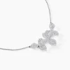 Collier Radiant Bloom Argent Blanc Oxyde