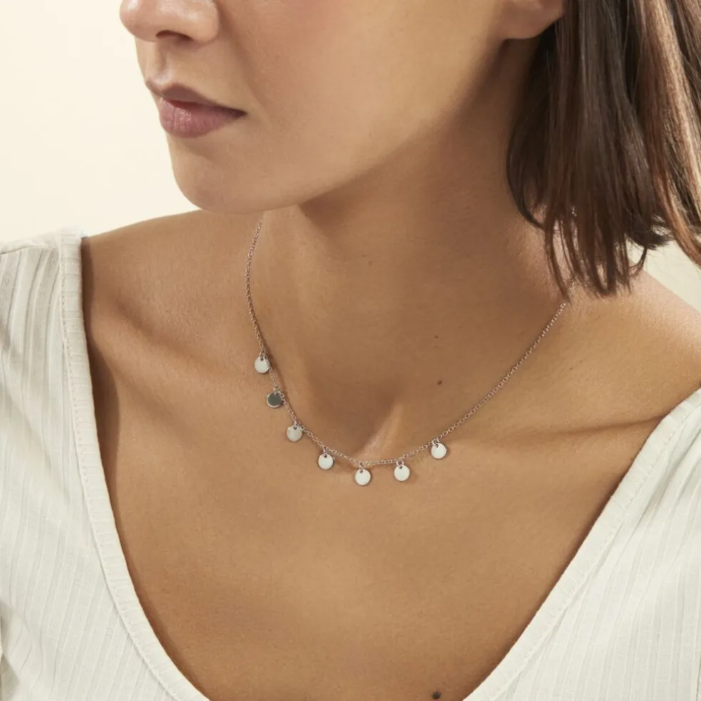 Collier Ragavi Argent Blanc