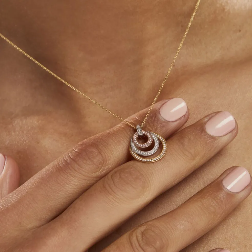 Collier Rama Or Tricolore Oxyde De Zirconium