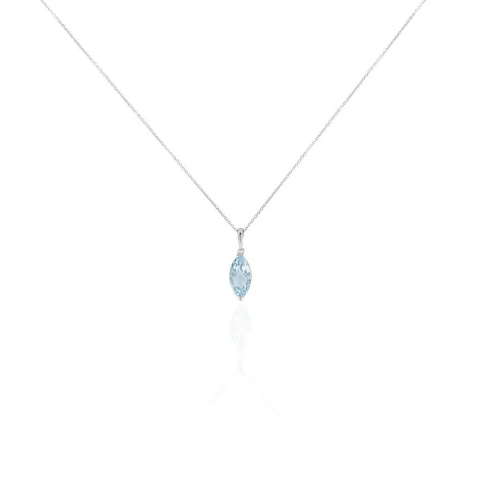 Collier Raquel Or Blanc Topaze