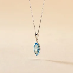 Collier Raquel Or Blanc Topaze