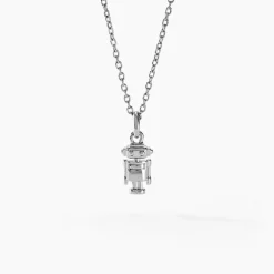 Collier Raven Argent Blanc