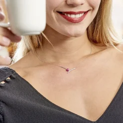 Collier Renaldine Or Blanc Rubis