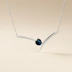 Collier Renaldine Or Blanc Saphir