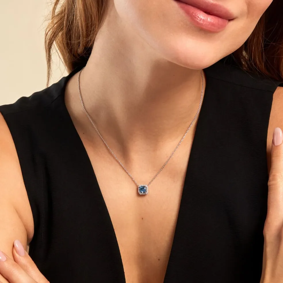 Collier Rio Argent Blanc Oxyde De Zirconium